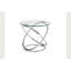 Rectangular cocktail table in soft silver stainless steel, modern contemporary design