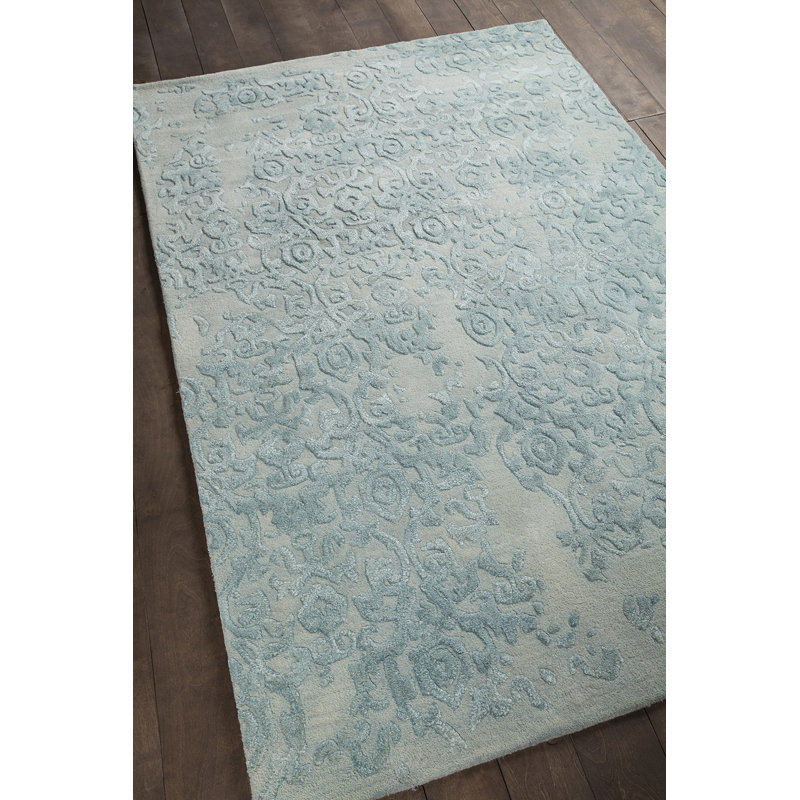 Tapis bleu touffeté à la main Boothby, 7 pi 9 po X 10 pi 6 po