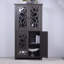 Buffet durable en panneau de fibres à densité moyenne avec 4 portes en miroir en acrylique et des tablettes réglables pour un rangement polyvalent et une présentation élégante