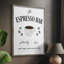 Reproduction encadrée de barre d'espresso Fresh Brewed - bois massif-1977438700