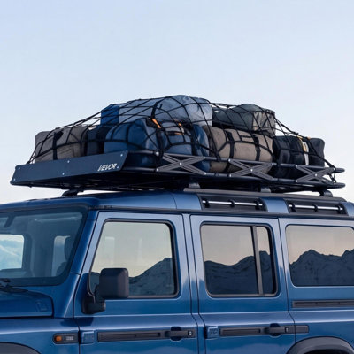 Roof Rack Cargo Basket, 64 x 39 x 4 in, Heavy Duty Roof Top Carrier Basket with Folding Design, 200 lbs Capacity, All-Weather Easy-Install Car Top Luggage Holder, Universal Fit for SUV Truck Car