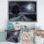 Route pavée sous une pleine lune - photographie sur toile-59284395-59284392