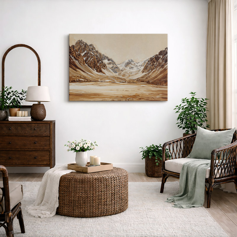 «Brown Mountain Valley», reproduction d'art numérique sur toile encadrée, H 32 po x l 48 po x P 1,5 po, Toile tendue