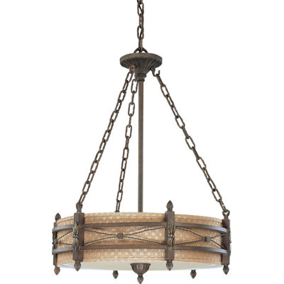 Luminaire suspendu tambour unique à 3 lumières Fulmar
