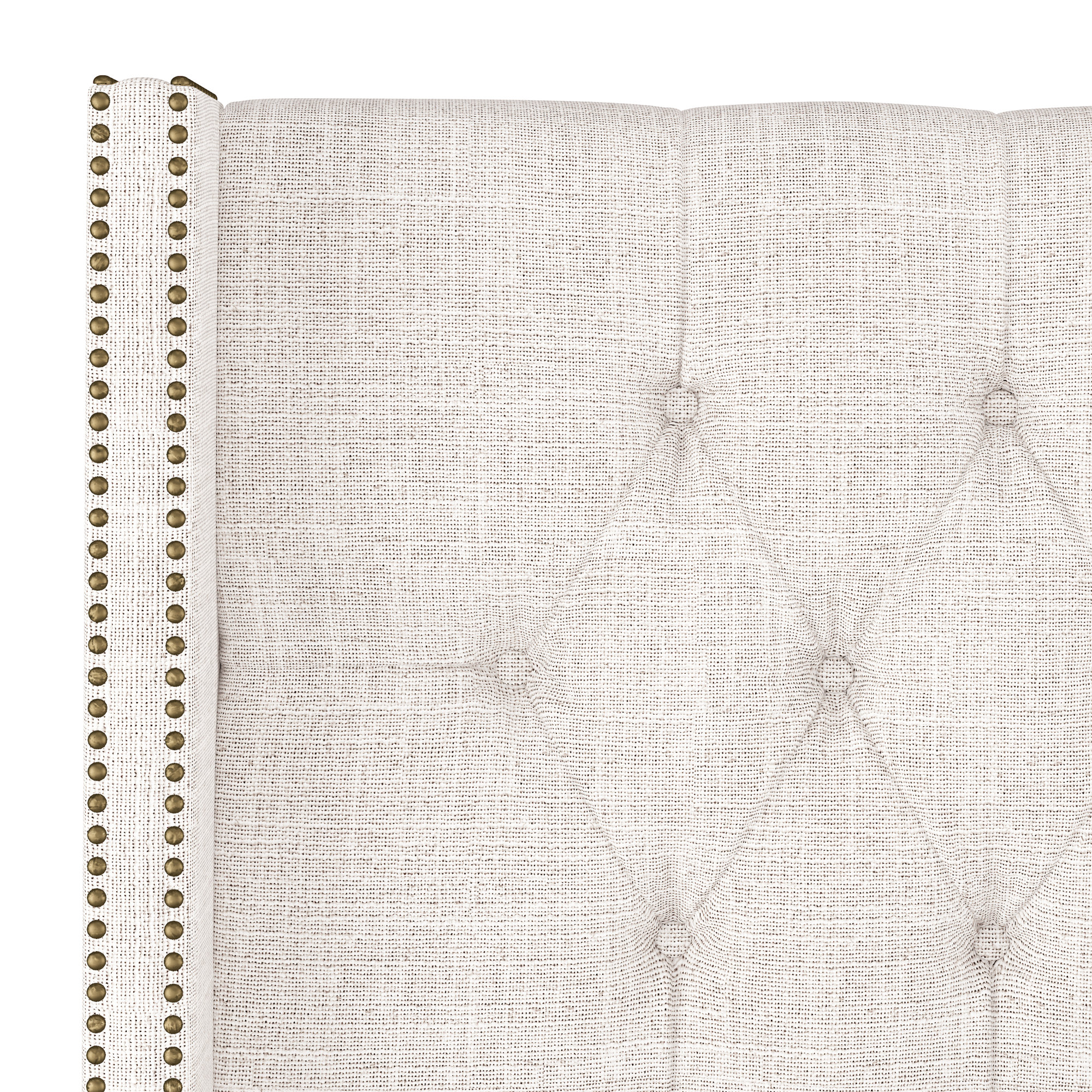 Knighten Upholstered Headboard, Zuma White Textured Linen, King