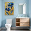 Plantes et fleurs, fleurs bleues sur fond doré, reproduction d'art-1376686602