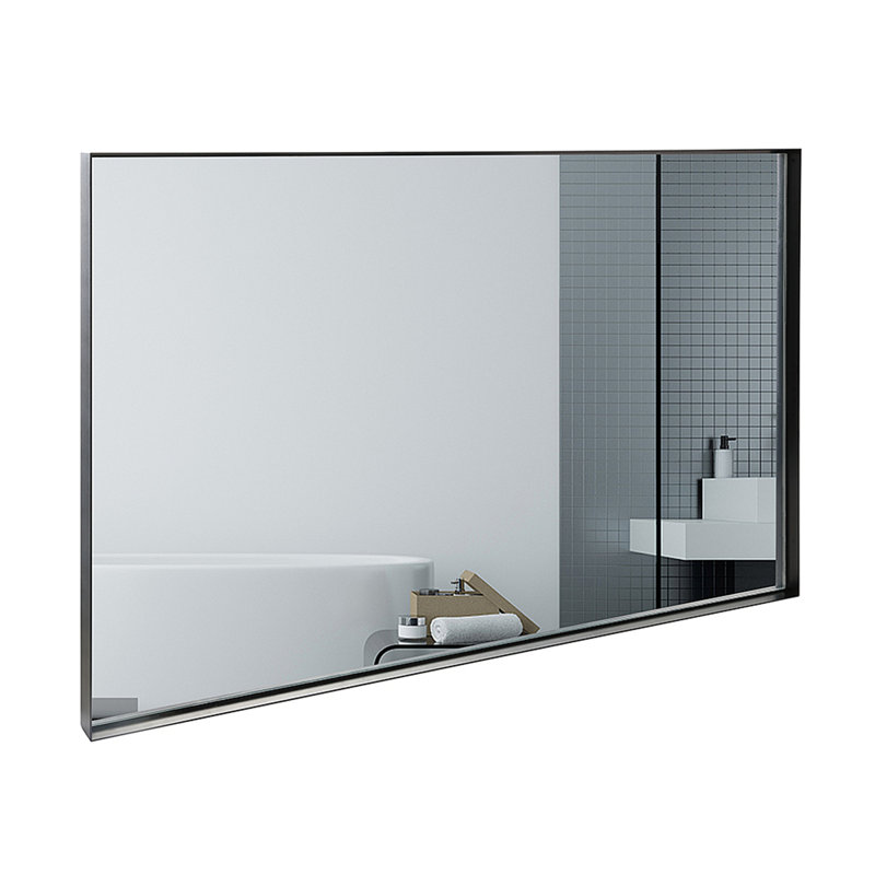 36X24inch Rectangular Bathroom Mirror Square Angle Metal Frame Wall Mounted Hanging Plates Wall Mount Mirror For Bathroom(Horizontal & Vertical)