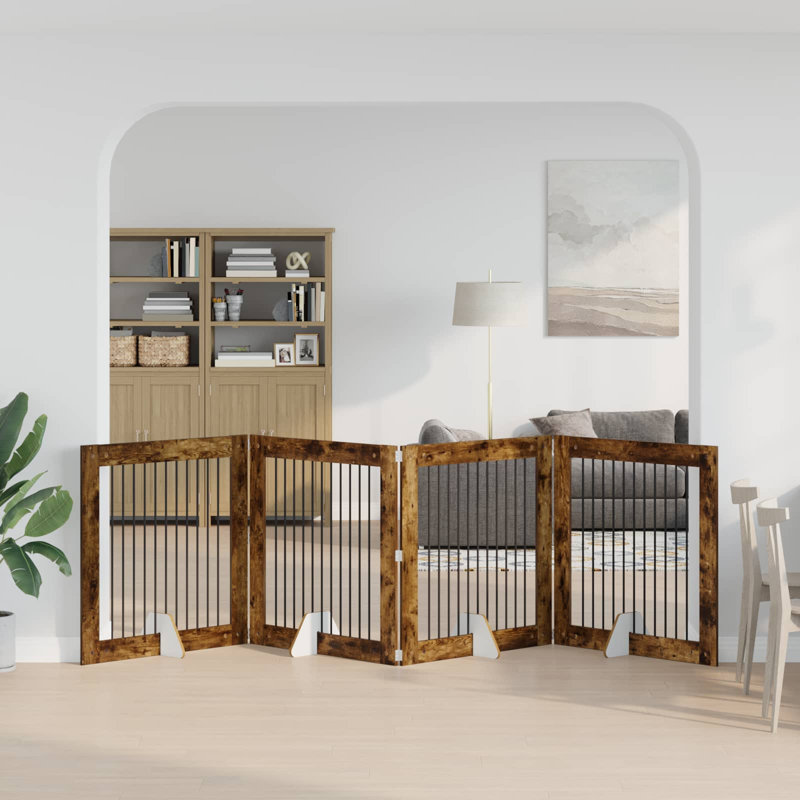 Pet Crate, 80cm H x 60cm W x 1.5cm D, Smoked Oak