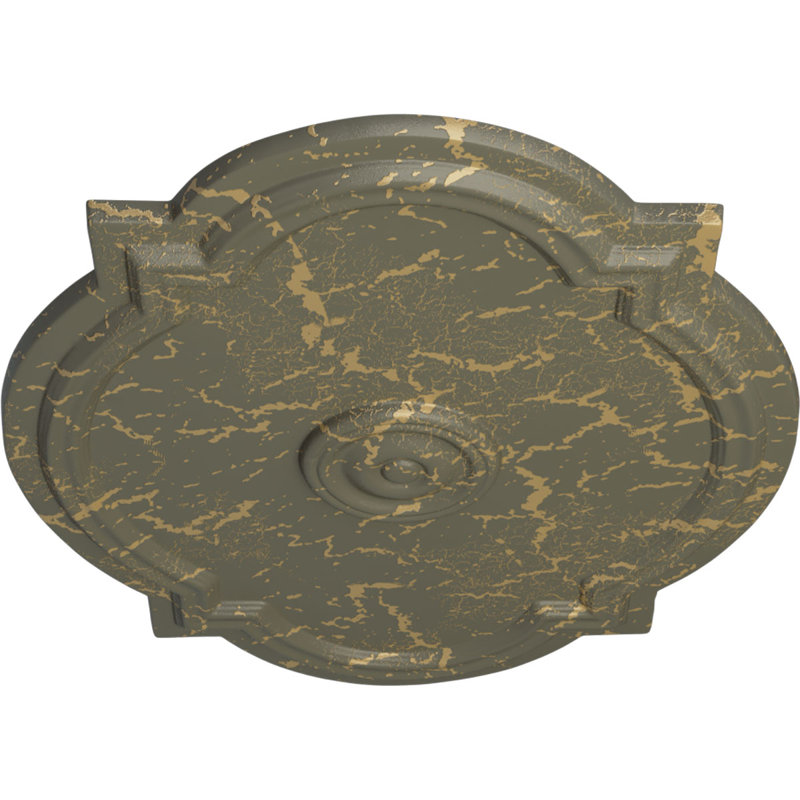 Médaillon de plafond Endurathane Orrington, DO 22 po x P 6 1/4 po x P 1 3/4 po (pour auvents jusqu'à 6 1/4 po), finition laiton peint à la main