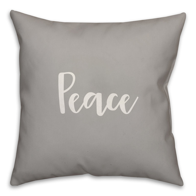  Coussin Peace, Gris, Housse de coussin