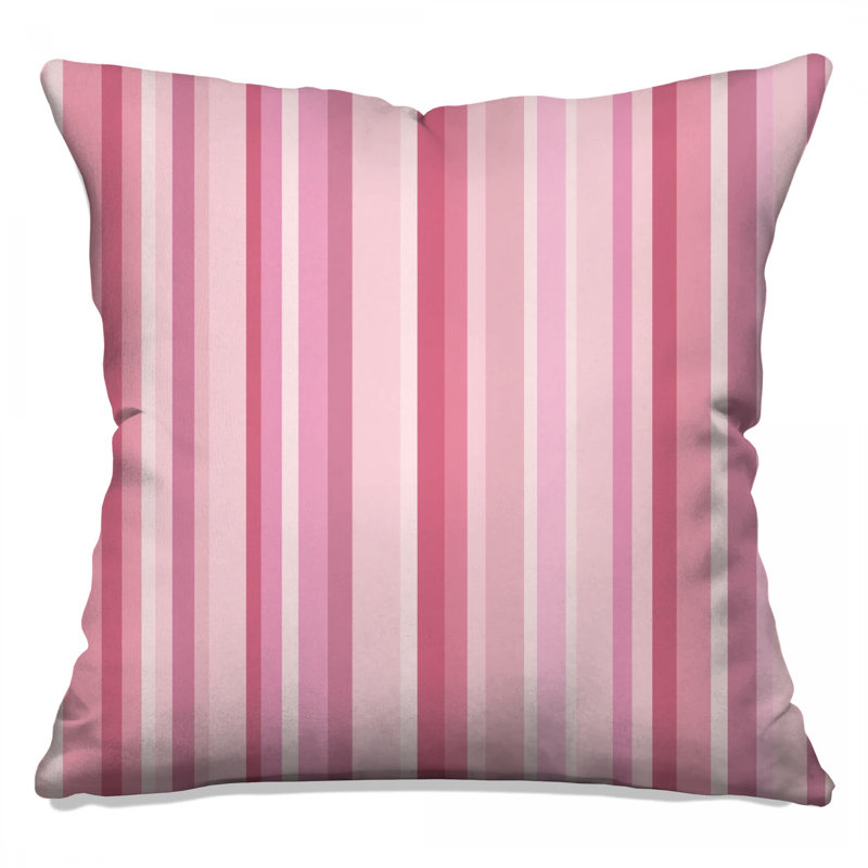 Coussin Stripes, Rayure rose, Carré 26 po
