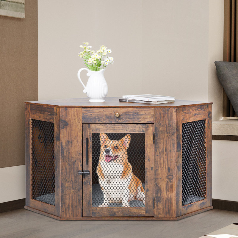 Caisse d'angle pour meuble, chenil esthétique pour chiot d'intérieur, meuble télé, table de chevet