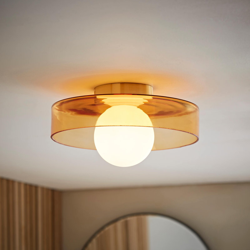 Amaris Glass Flush Mount, Yellow