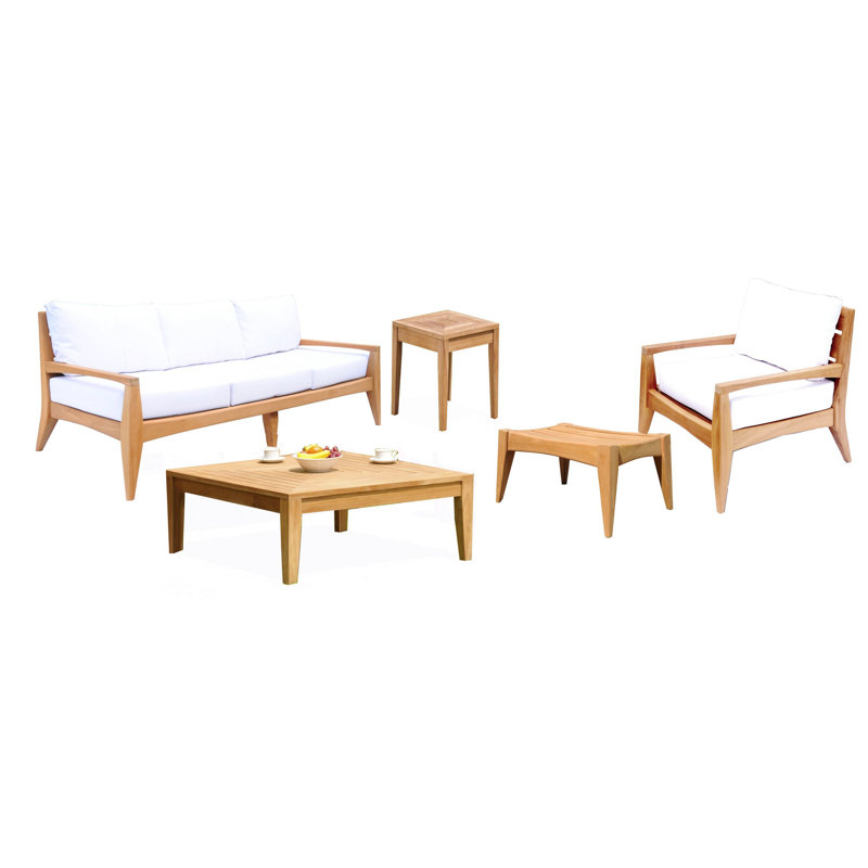 Ensemble de conversation Noida, 5 pièces: table, canapé, fauteuil, table d'appoi