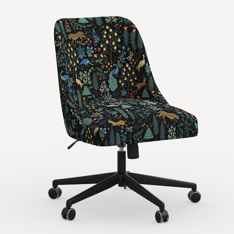 Chaise de bureau Brynn, Lin noir Menagerie RPC, Noir
