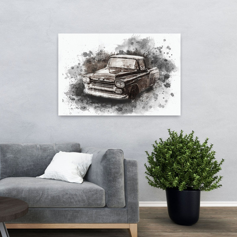 Old Chevy Abstract Contemporary Art, 32" H x 48" W