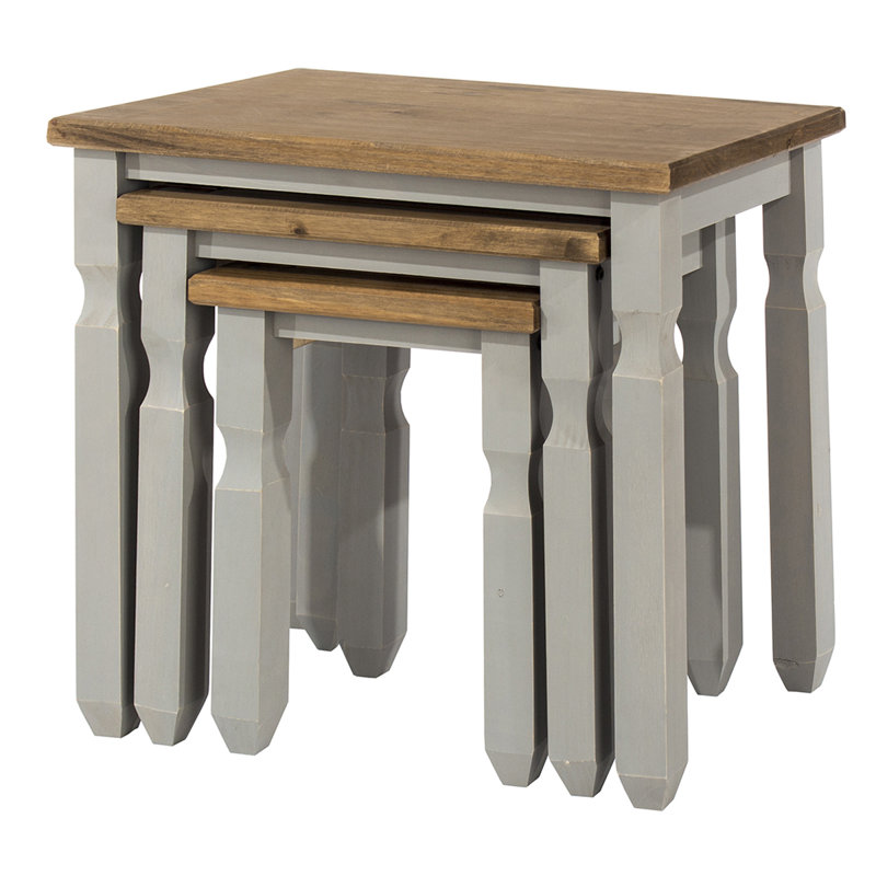 Wood Nest Of 3 Tables Corona Gray | Alcott Hill®