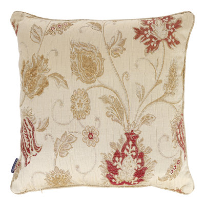 Floral Jacquard Polyester Filled Cushion