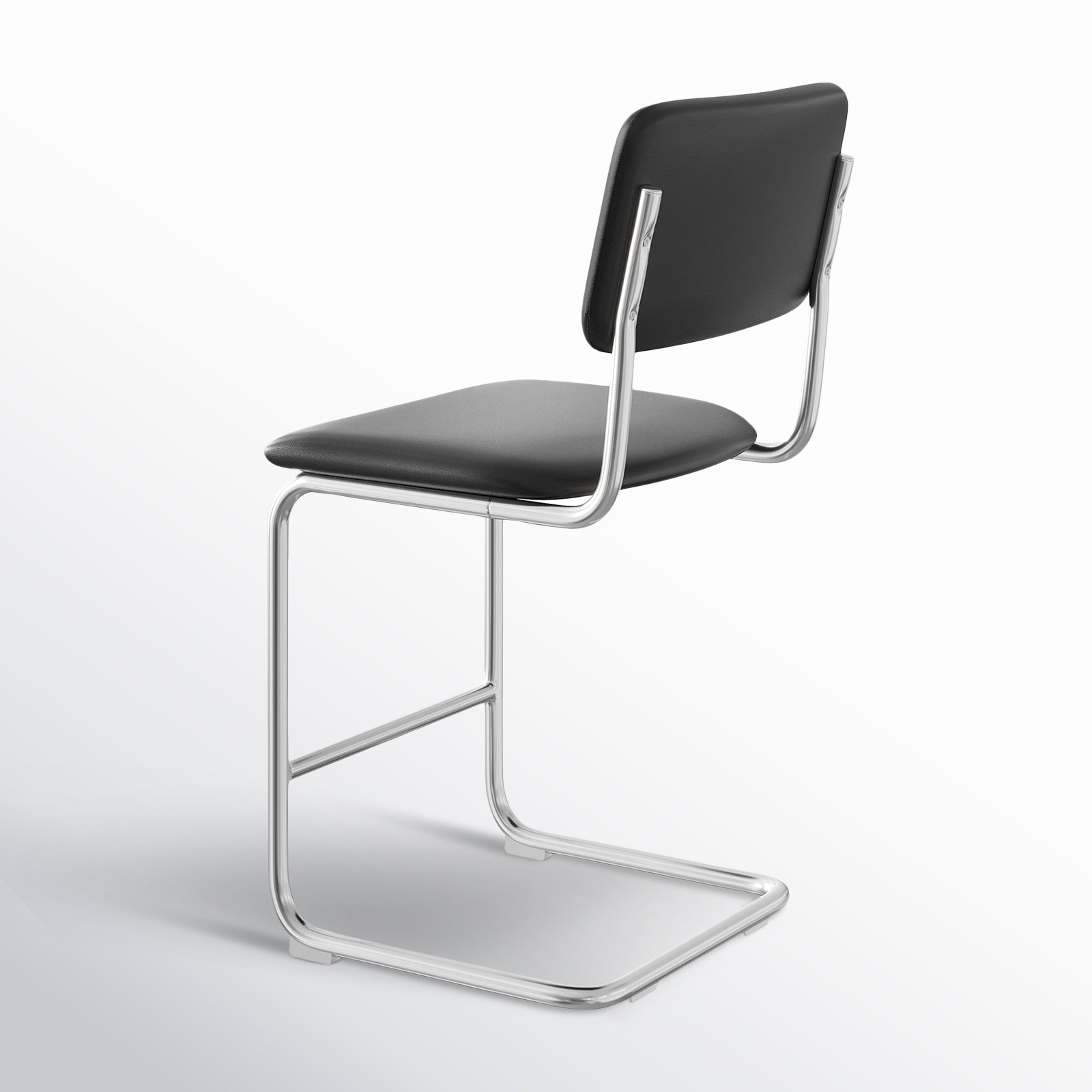 Walsh Vegan Leather Bar & Counter Stool, Midnight Black Vegan Leather, Counter Stool (24” Seat Height)