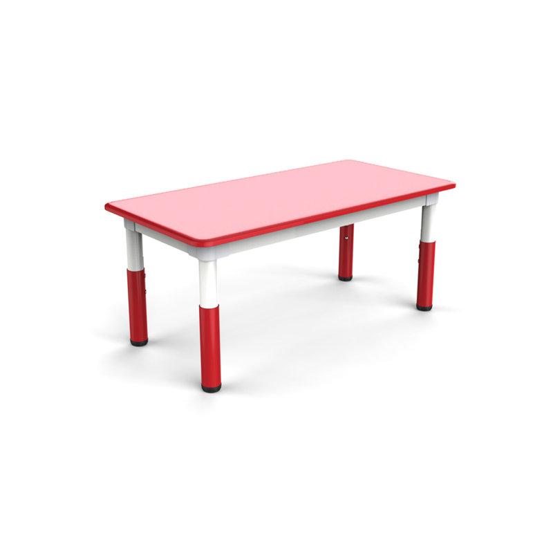 Table d'activité rectangulaire à hauteur ajustable, Rouge