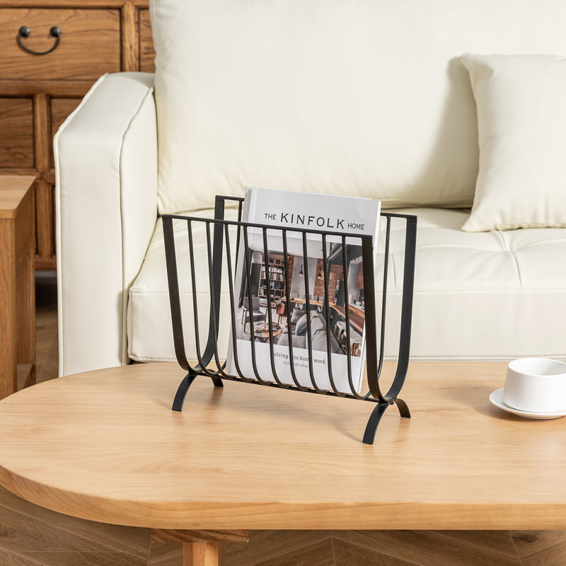 Metal Black Standing Magazine Rack