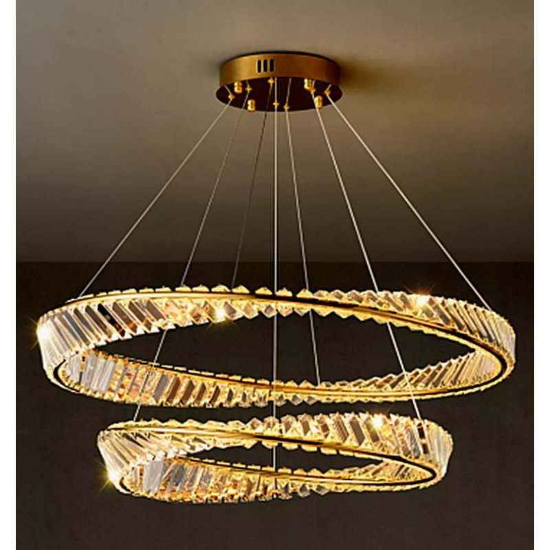 Benni 2 - Light Cylinder LED Chandelier, 20cm H x 80cm W x 80cm D
