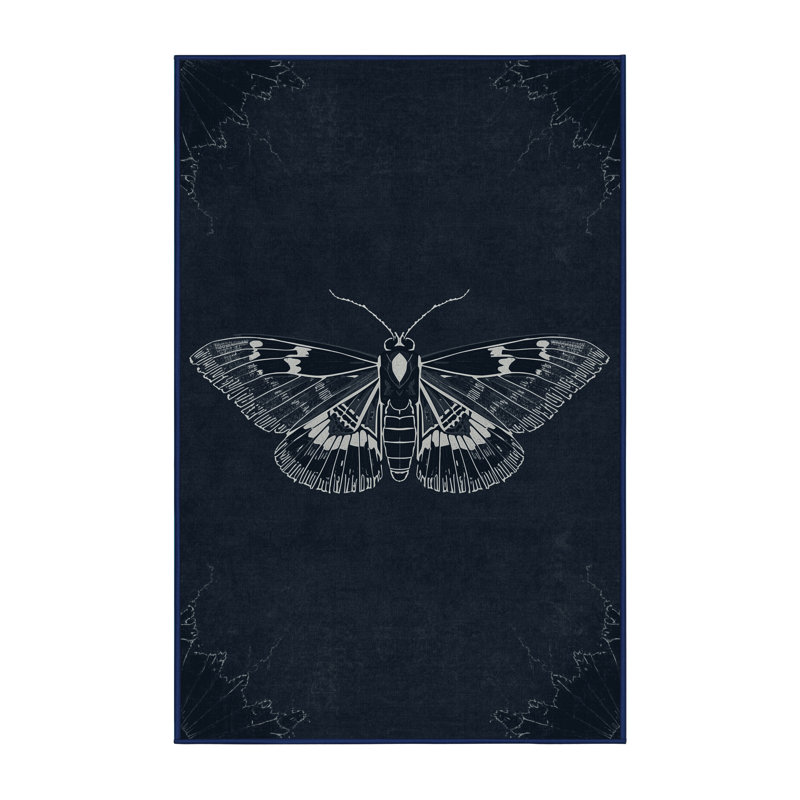 Tapis gris moelleux moelleux à motif abstrait moderne et contemporain Everitt Halloween, 7 x 9