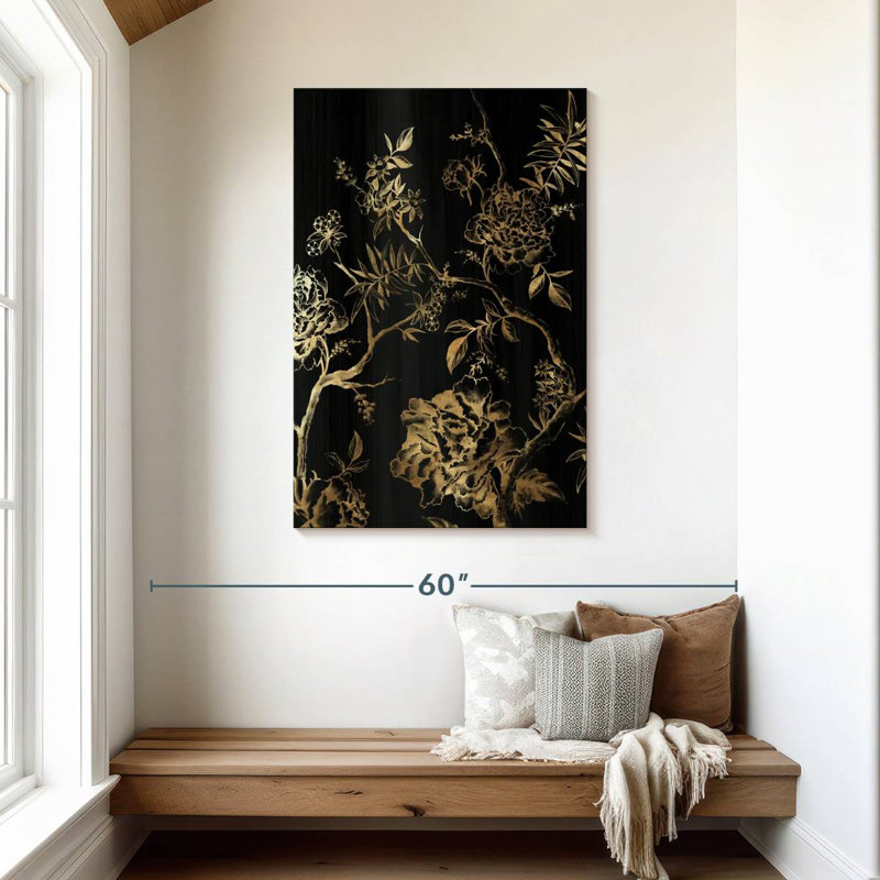Harnek Dark Oriental Blooms, 45" H x 30" W