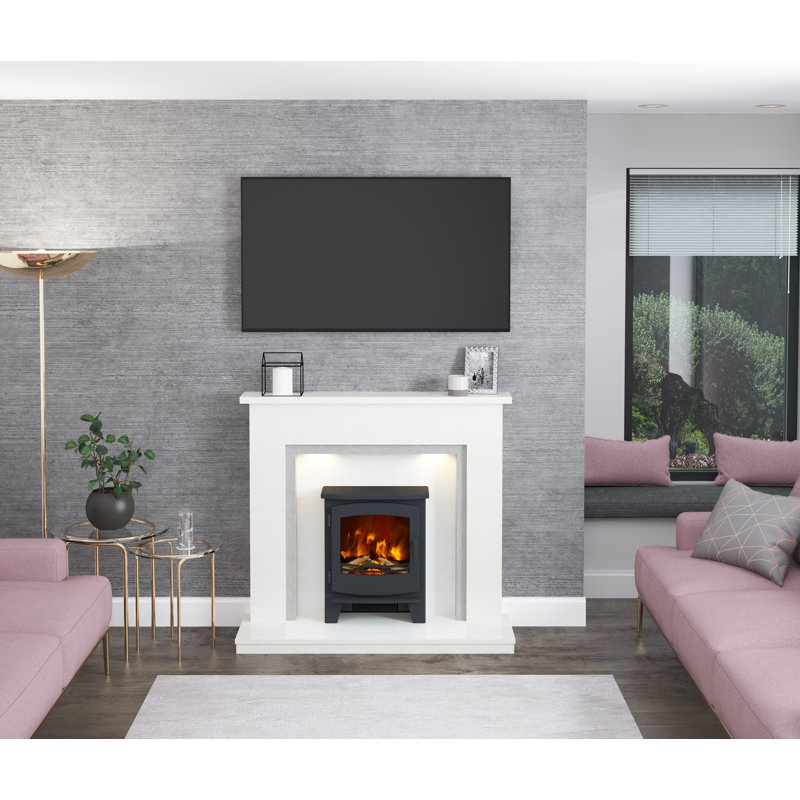 Beacon Timber Inset Electric Stove, 59.9cm H x 48.6cm W x 23.2cm D