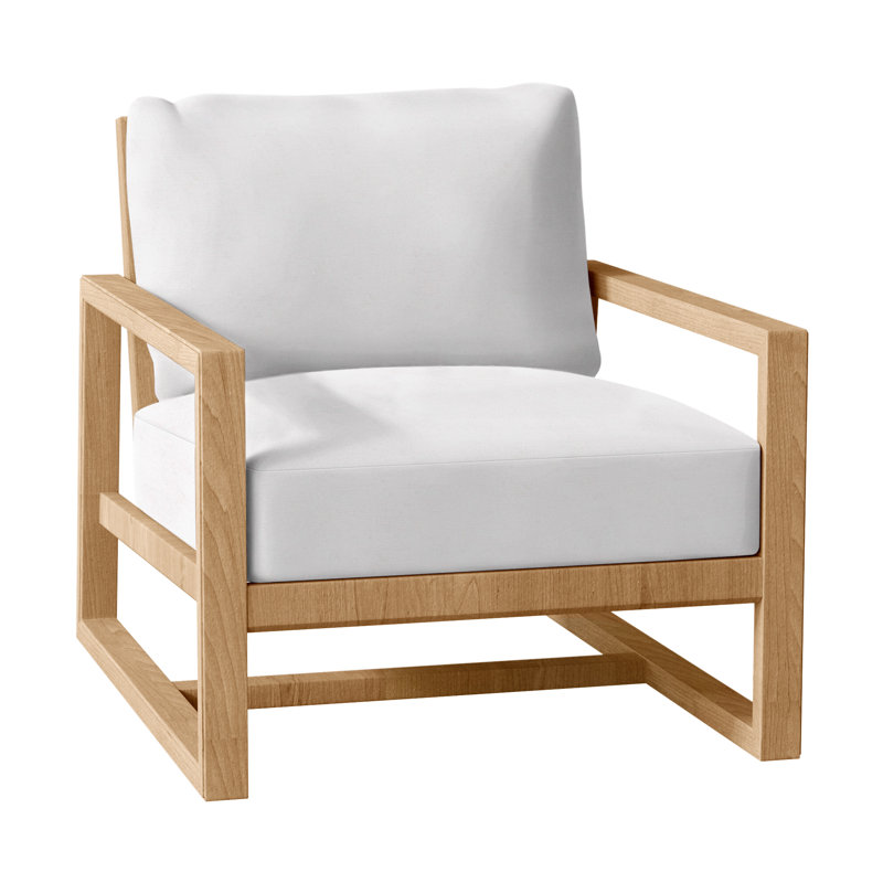 Teck Avondale - Teck naturel, Pas de passepoil + bourre standard, Lin neige, Teck naturel