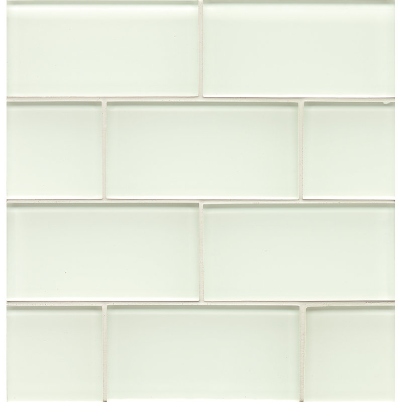 Hamptons 3" x 6" Glass Wall & Floor Tile, White Linen
