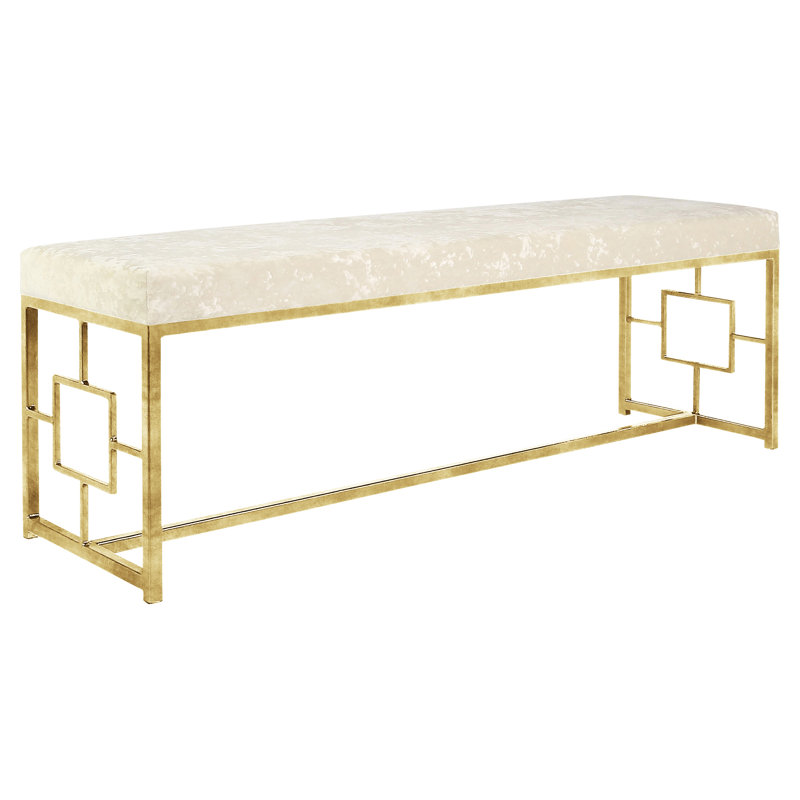 Banc rembourré Plaza, Feuille d'or / ivoire