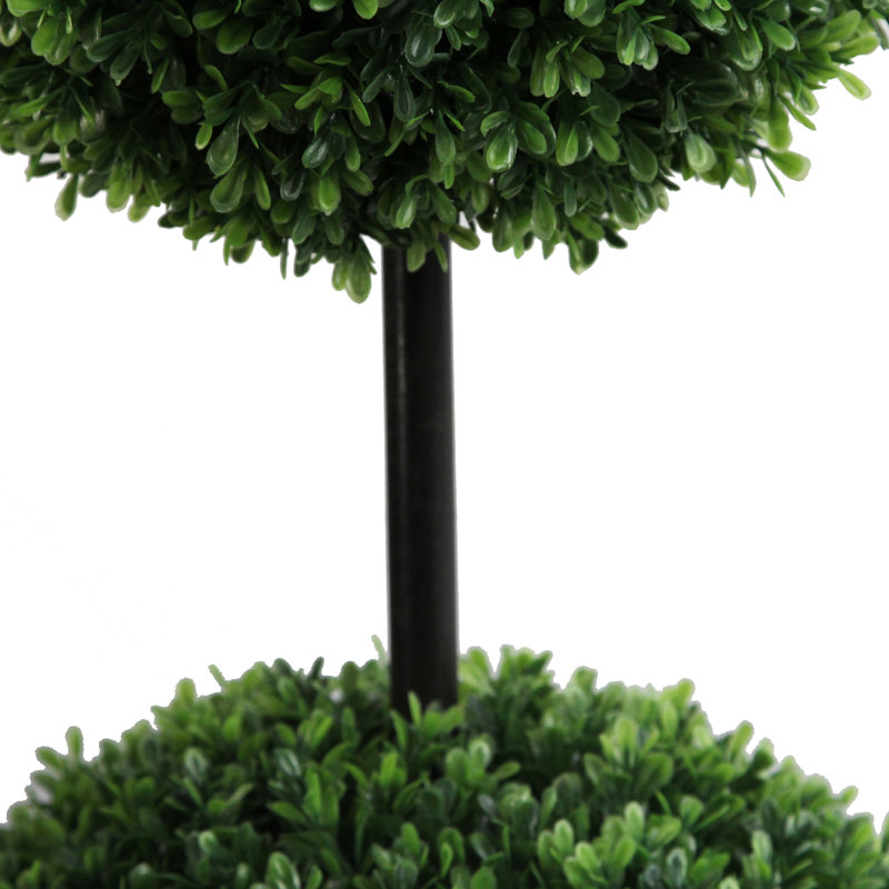 Grand topiaire buis artificiel en pot en forme de triple boule