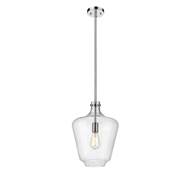 Luminaire suspendu en forme de globe à 1 lumière Honeycutt, Ampoule non incluse, Grainé, Nickel poli