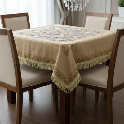 Colorful Country Rustic Floral Morning Awakening Woven Tapestry Tablecloth
