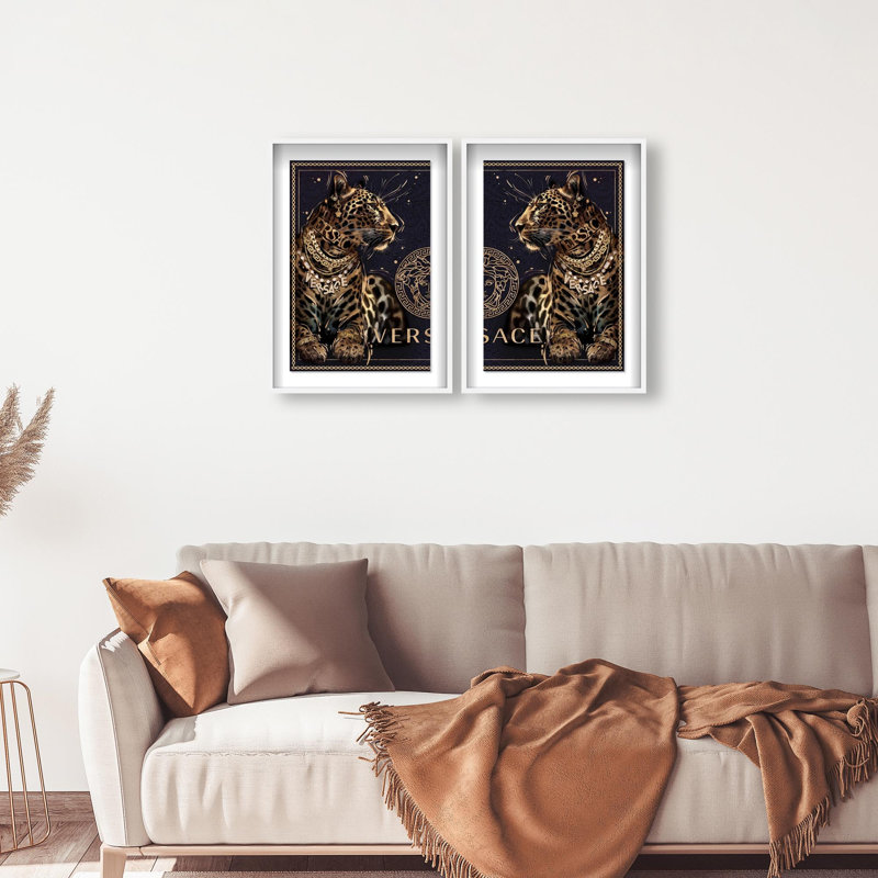Oliver Gal Spotted in Fashion and Glam - Leaf Framed Shadowbox Art, 37.5" H x 25.5" W, White