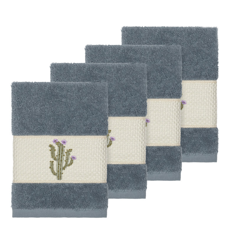 Ensemble de serviettes en coton turc 4 pièces Mila, Bleu sarcelle