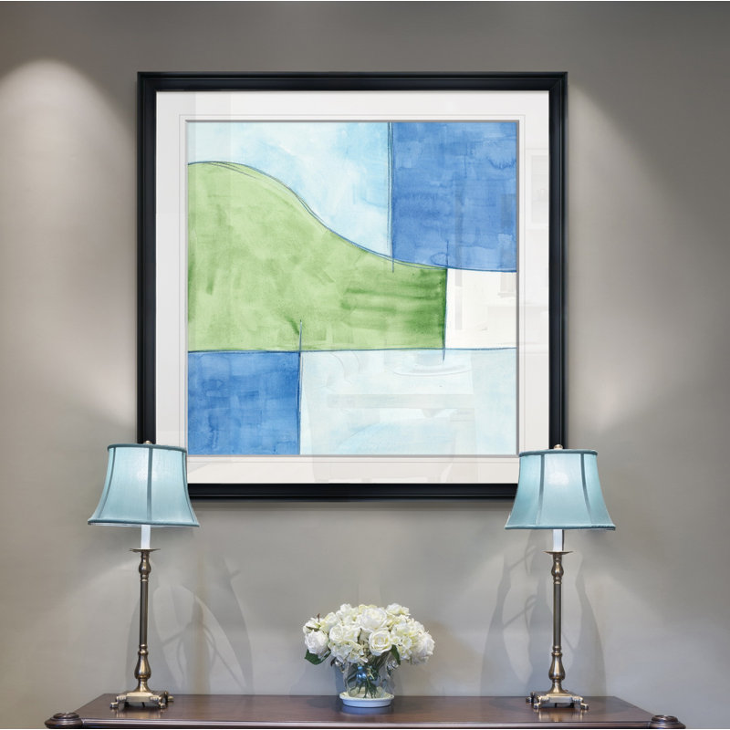 " Patch I ", 28" H x 28" W x 1.5" D, Black Framed
