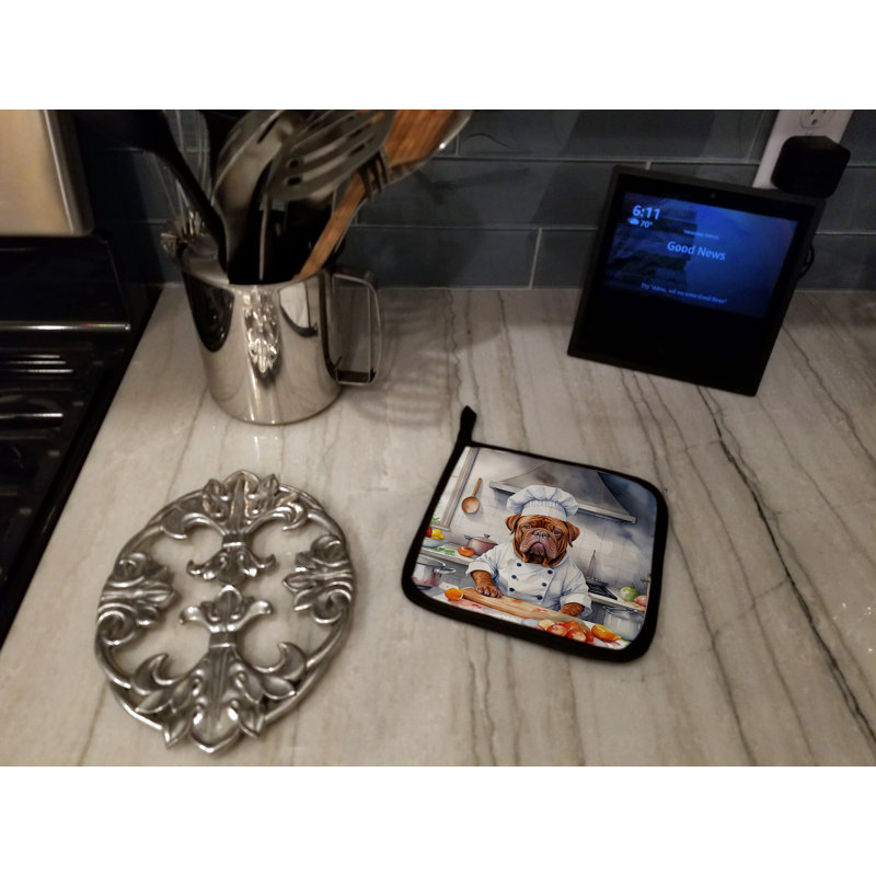 Caroline's Treasures The Dog Chef Polyester Potholder Set