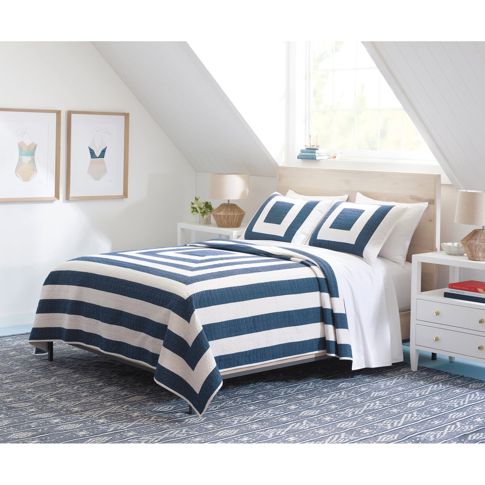 Birch Point Navy Quilt, Navy, Twin/Twin XL Quilt