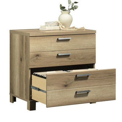 Brown Lateral File With Rustic Style, Construction, Full - Extension Drawer Slides, Interlock, And Quick Setup For Office Spaces Assembly Home Use