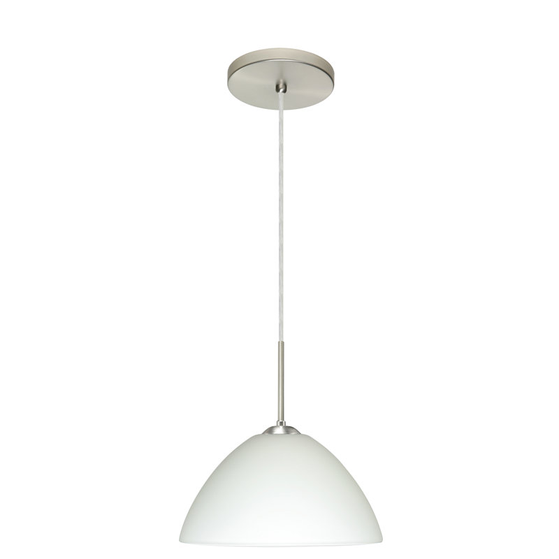 Tessa 1 - Light Single Pendant, Satin Nickel, Opal Matte, Incandescent