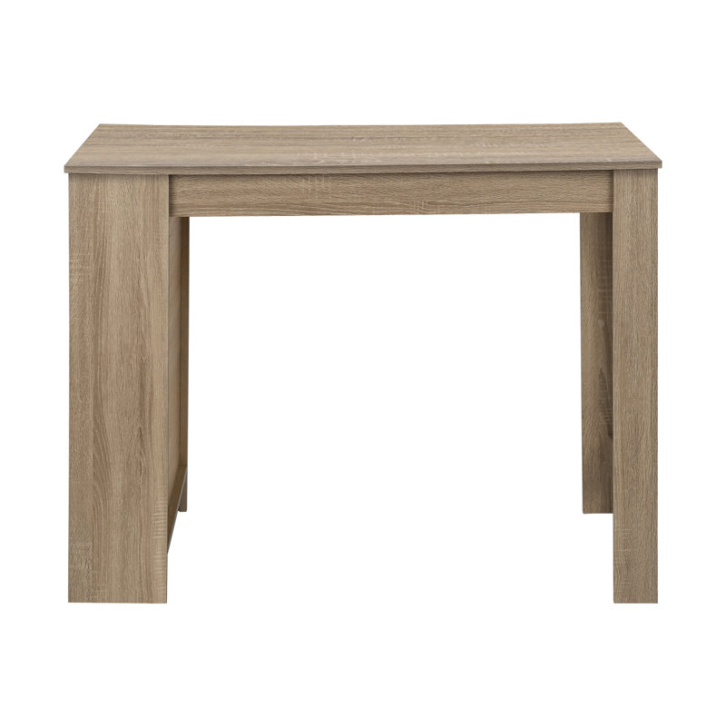 Table de salle à manger contemporaine de 48 po rectangulaire en stratifié brun taupe, hauteur comptoir, petite cuisine avec rangement, stratifié, cuisine