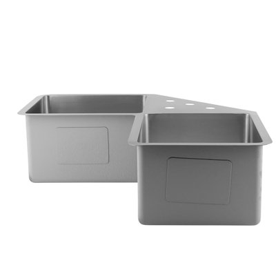 44.37'' L Double Bowl Stainless Steel Kitchen Sink