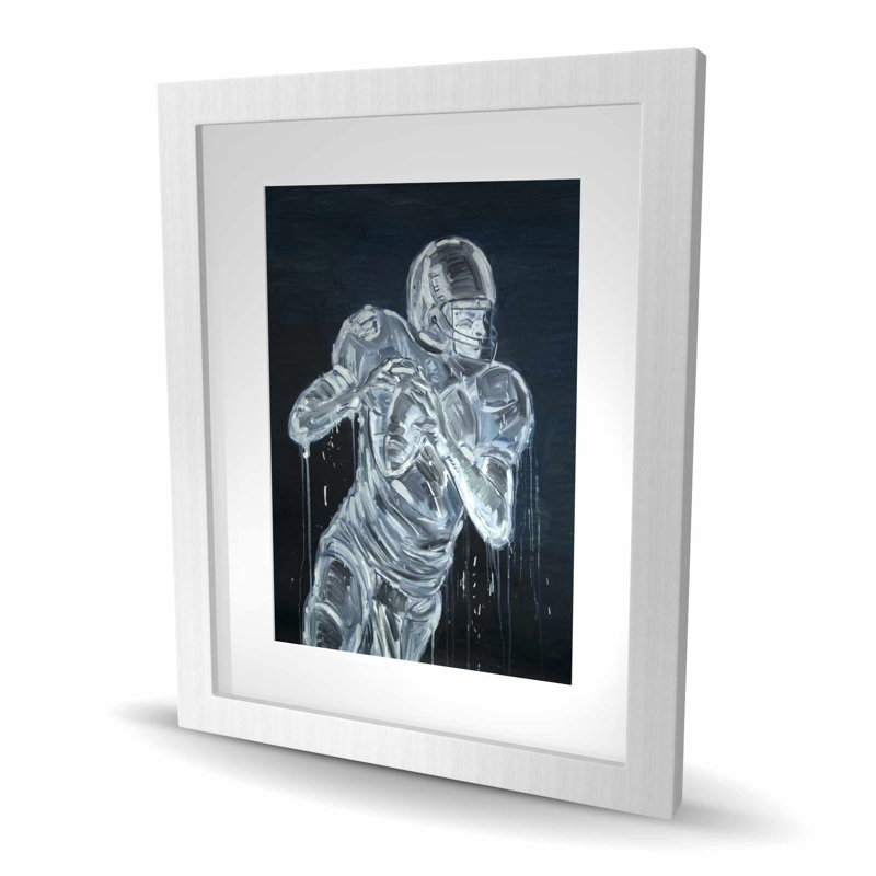 Joueur de football - Modern Man Cave, Argent argent, H 20 po x l 16 po