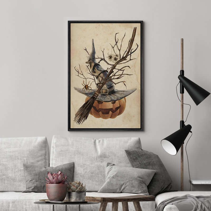 Citrouille, fête, fête, Halloween, Moody foncé, illustrations, œuvre d'art moderne, décor, H 24 po x l 16 po