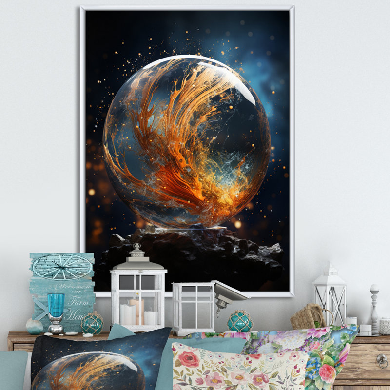 Galaxies Planets II Framed On Canvas Print, White Framed, 44" H x 34" W x 1,5" D
