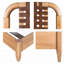 Grand lit en similicuir tissé avec structure en bois massif et finition érable caramel, aucun sommier tapissier requis