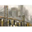 Pont par un jour nuageux - décor de toile contemporaine encadrée-120127749