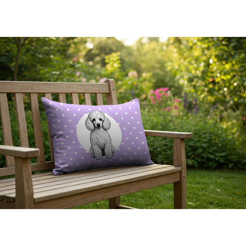 Coussin réversible intérieur / extérieur Poodle Dog, 20 po x 14 po, Lavande